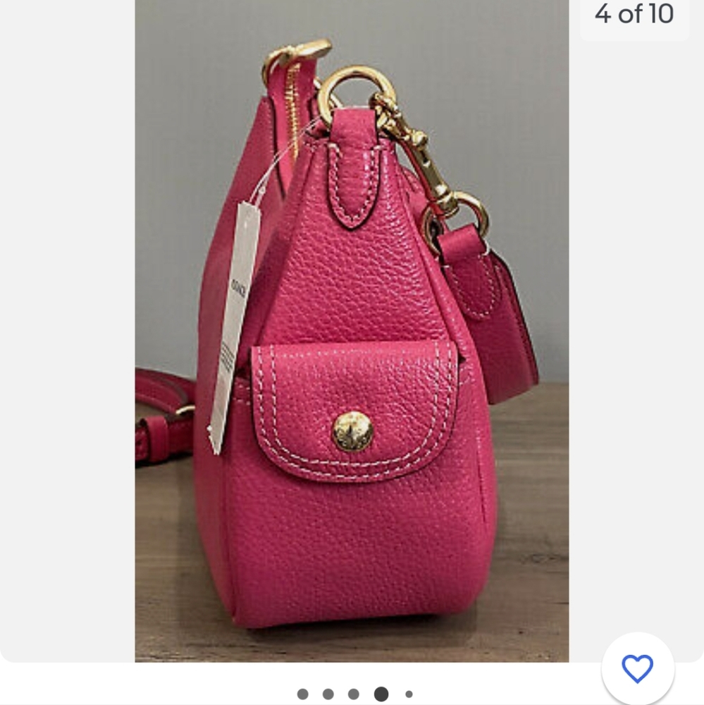 pebble leather Inside multifunction pocketZip-top closure, fabric lining